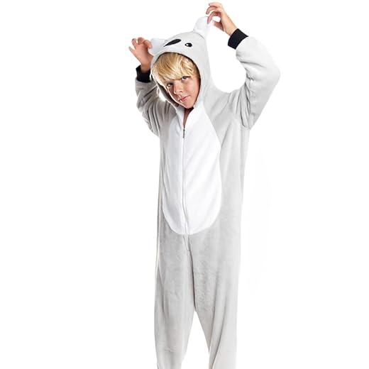 PLUS HOME Pijamas Animales Adultos niños unisex para carnaval Navidad fiesta Modero (Koala)(Talla :4-6)