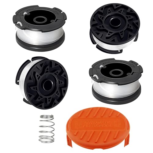 JAMSSOW 4 Bobine de Fil Convient pour Black+Decker A6481 A6485 AF-100-3ZP,Rechange Coupe Bordure pour ST5530-GB GLC3630L20-GB STC1820PC-GB BESTA530-GB...