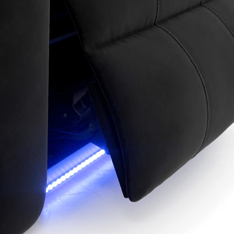 Image of Seatcraft Monterey Home Theater Seating Aria Onyx Row of 3 | Fabric, Wall Hugger, Zero Gravity, Powered Headrest, Power Recline, Zero Gap, USB charging