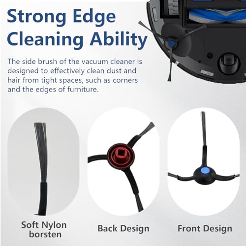 21 Pcs Zubehör Set für Ecovacs Deebot T50 Max Pro Omni, T50 Max Omni, T50 Max Pro Omni Gen2 Staubsauger, 1 Hauptbürste,4 Wischtücher, 4 Filter, 6 Staubbeutel, 6 Seitenbürsten, T50 Max Zubehör