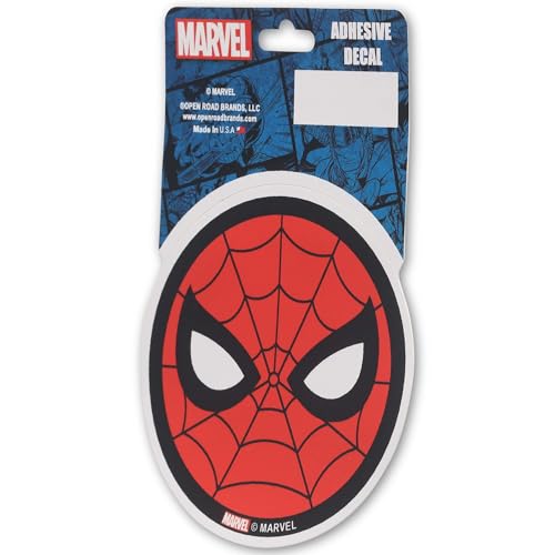 Image of Marvel Spider-Man Head Adhesive Vinyl Decal - Fun Spider-Man Sticker Decal for Car - Great Gift Idea