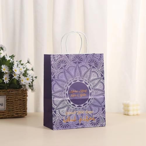 Sac Eid Mubarak en papier poignées lot de 24 - 7