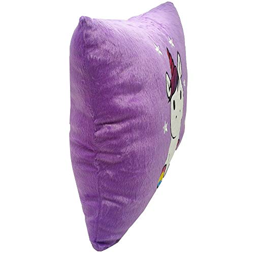 Almofada de Pelúcia Unicórnio 31 x 31 cm - Lilás - Enchimento 100% Poliéster - 313 Toys