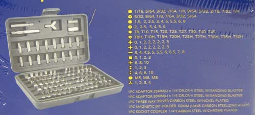 Security Bit Set 100pc Assorted Screwdriver Socket Bit Set Includes Torx, Star, Slotted, Security Bits and More, Made from Chrome Vanadium, Home Security Bit Set - Image 7