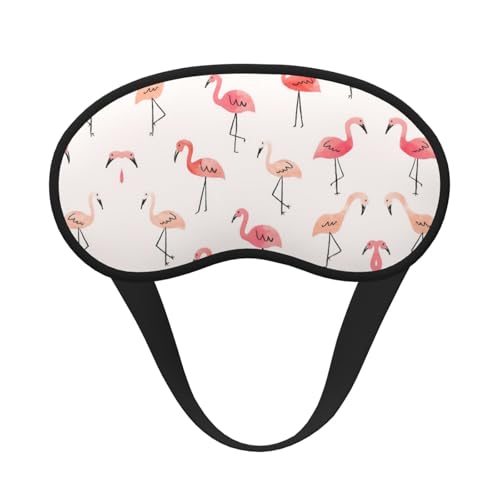 Flamingo - Máscara opaca para dormir con estampado de flamenco, cubierta contorneada para dormir de lado, banda elástica ajustable