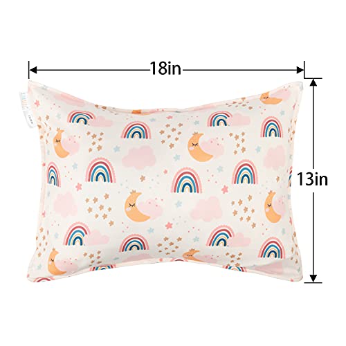 Image of ALVABABY Toddler Pillowcases Stretchy Soft Fit 13 inchx 18 inch or 12 inchx16 inch Kids Pillow Cover Envelope 2 Pack for Girl Boy Travel