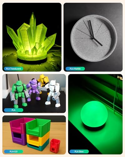 Image of SUNLU Glow PLA Filament 1.75mm Bundle,3D Printer Filament Bundle Multicolor, Individually Vacuum Packed, 250g Spool, 4 Rolls, Yellow+Green+Blue+Red