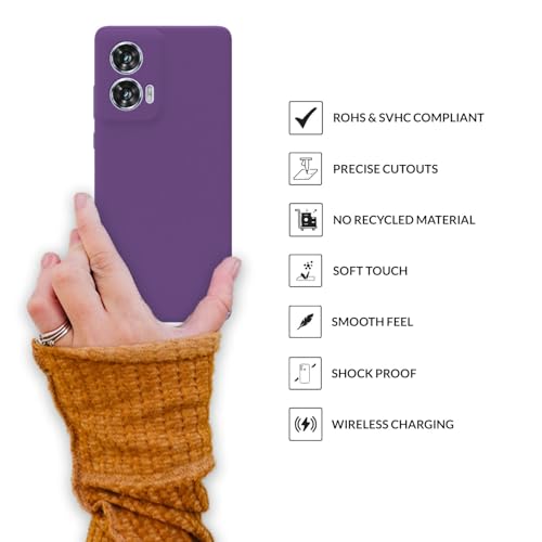 Image of SPRIG Compatible with Moto Edge 50 Fusion Premium SilkTone (Liquid Silicone) Back Cover Drop Tested Shock Proof Mobile Case for Men, Women, Boys and Girls with Camera Protection (Purple)