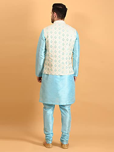 Image of Uri and MacKenzie Men's Silk Blend Kurta Pajama with Designer Ethnic Nehru Jacket /Modi Jacket