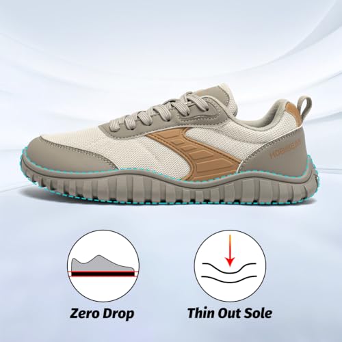Image of HOBIBEAR Wide Barefoot Shoes for Womens Mens Minimalist Trail Running Hiking Sneakers Comfortable Lightweight