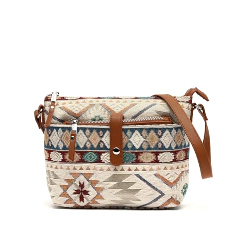 MISAKO Tiani bolso bandolera pequeño con estampado jacquard y neceser pequeño Mujer - Tiani Multicolor 19x23x7cm