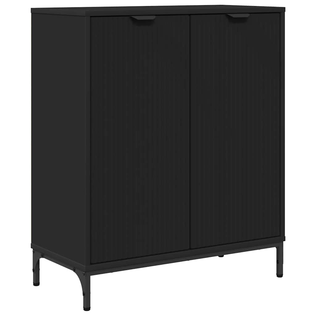 Aparador negro 69,5 x 33 x 82 cm, material de madera, armario buffet con espacio de almacenamiento para salón, cocina, comedor, estantería de pie, diseño moderno