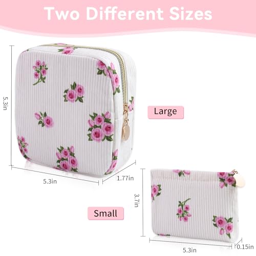 Image of 2-Pack Period Bag for Women Girls, Portable Corduroy Sanitary Napkin Storage Bag Period Pouch Small Discreet Menstrual Pouch, Sanitary Pads Bag Period Kits Tampons Holder for First Period