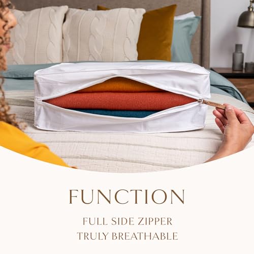 Hayden Hill AHH00401 Luxury Organic Cotton Sweater Storage Bag - Fits 6 Fine Knit Sweaters - 18 Inch - Breathable Cashmere Garment Bag - Moth Proof Sweater Organizer thumb #2