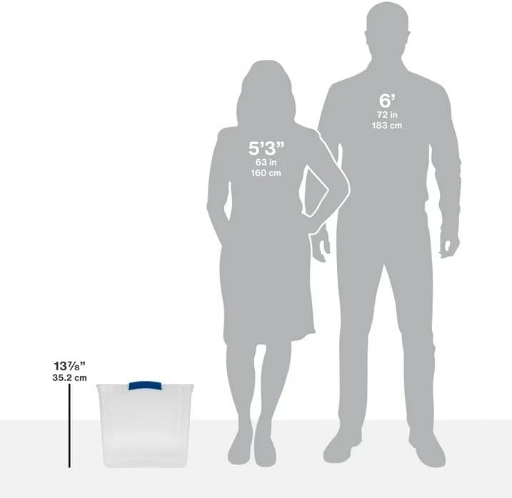 2-Pack Transparent Storage Box,66 Quart Capacity Storage Container with lock cover,Plastic,Stackable storage solution ideal for organizing items in households,Educational institutions,and warehouses. - Image 8