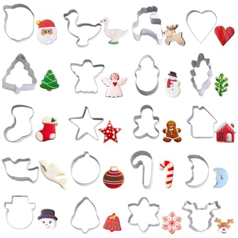 20PCS Mini Christmas Cookie Cutters Set Cover