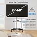 PERLESMITH Mobile TV Stand for 23-60 Inch LCD LED Flat/Curved Screen TVs, Tilt TV Cart Holds up to 88Lbs, Portable TV Stand with Laptop Shelf, Rolling TV Floor Stand Max VESA 400x400mm (PSTVMC06)
