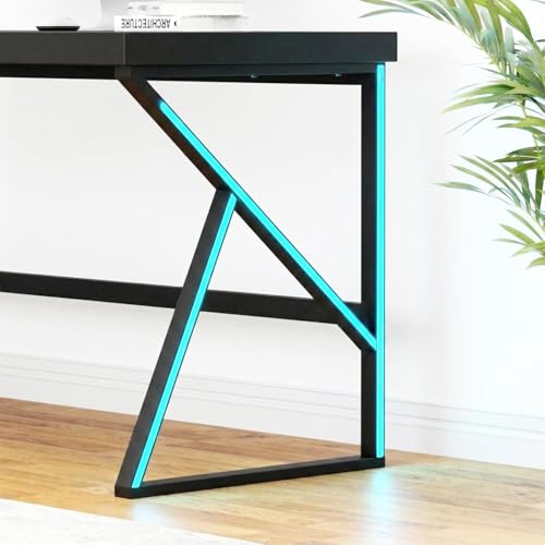 Image of Klaxon Modern Computer Table for Home PC - Multipurpose Office Desk for Home & Work | Gaming Table, Computer Table, Desktop Table for Home Office (K Type Black, Installation)