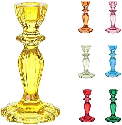Navy Glass Candlestick Holder | Taper Candle Stand For Indoor or Outdoor, Elegant Christmas Table Decorations or Home Décor, Dinner Party, Birthday, Wedding | Made By Talking Tables