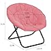 GREZJXC Round Foldable Moon Saucer Chair with 220lbs Weight Capacity Cozy Chair for Relaxing, Gaming, or as an Extra Seat for Guests Pink