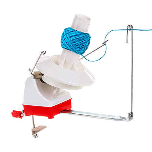 Yarn Ball Winder, Effective Jumbo Size 7-Ounce Capacity Hand Operated Yarn Winder Spinner Baller Roller for Thick Large Wool Yarns Storage Sewing Knitting Crocheting Needs with Crochet Tips Ebook