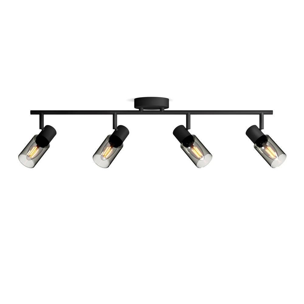 Philips Palms LED 4er Spotleuchte, E14 Lampe nicht enthalten, Schwarz, IP20