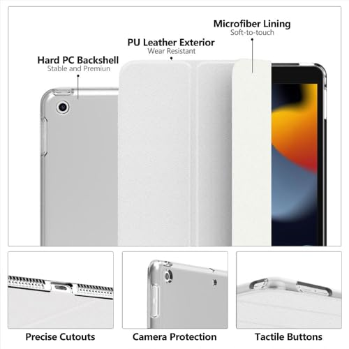 Image of Moko Smart Case for iPad 9th / 8th / 7th Generation Case 10.2 Inch, White