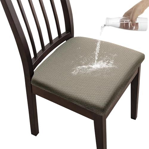 チェアカバー 撥水 椅子カバー 座面用 ダイニングチェアカバー 椅子クッションカバー デスクチェアカバー 防水シートカバー 高弾力 汚れ防止 無地 防水 洗える さらり フィット ストレッチ座面カバーオフィスチェアカバー (アッシュブラウン)