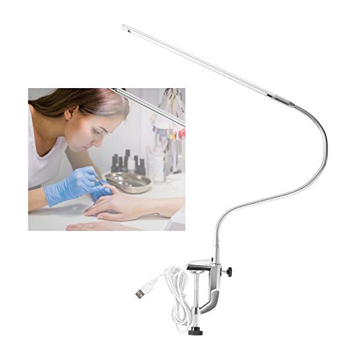 LED Desk Lamp with Clamp - Delaman USB Adjustable LED Desk Light Clip Table Lamps for Manicure Reading Tattoo Light