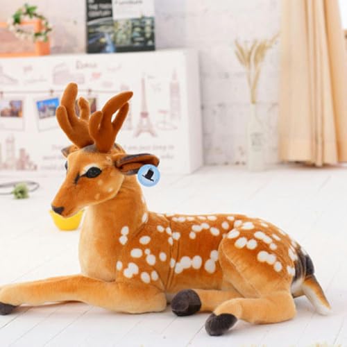 GudiWH Jouet en Peluche Sika cerf poupée décoration de la Maison poupée créative Sika cerf poupée Cadeau d’Anniversaire des Enfants Cadeau de Noël 90cm 1