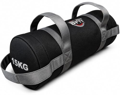 Image of B Fit Upgraded Bulgarian /Round Training Bag for Fitness Gym Training, Cross fit, Wrestling, Judo, Grappling, MMA, Full Body Workout. (Round Training Bag, 15 Kg)