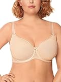 Nipplex - BH große Brüste - Amanda Spacer - Damen-BH, BH Minimizer Damen-BHS - Frauen BH - verstellbare Träger, volle Körbchen mit schwarzer Spitze, Minimizer, Bügel, Beige, 65H
