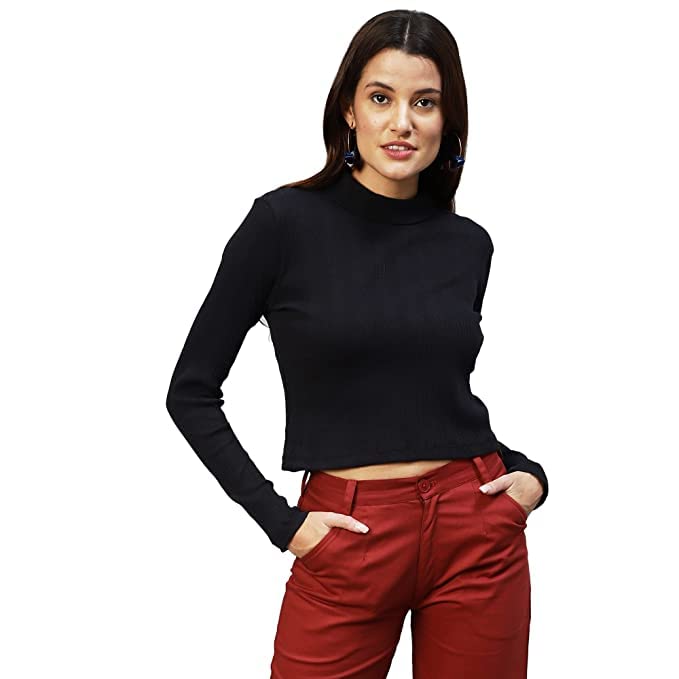 r lon RZLECORT Ribbed Turtle Neck Sweatshirt Casual Wear/Full Sleeves Tops for Women and Girls-picture-28