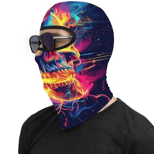 Cool Lightning Skull Ski Mask para hombres y mujeres, pasamontañas abstracto con protección para cuello para deportes al aire libre miniatura 4