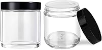 Vista 1 de Tarros de vidrio pequeños de 4 oz con tapas, Tecohouse Tarros de vidrio transparente con tapas negras y revestimientos interiores, mini contenedores