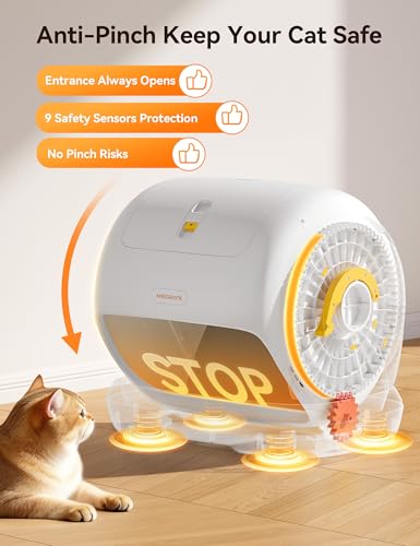 Image of MeoWant Self-Cleaning Cat Litter Box, 106L Extra-Large Space Low Entrance Automatic Cat Litter Box Perfect for Multiple Cats, Safety Sensor, Anti-Pinch, APP Control, Odor Free with Mat & Liner