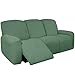 8 kawałki wodoodporny Elastyczność pokrowiec na fotel relax, Żakard Pokrycie Sofy Z bocznymi kieszeniami oraz Elastyczny dół Ochraniacz Mebli -zielony B-3-osobowy