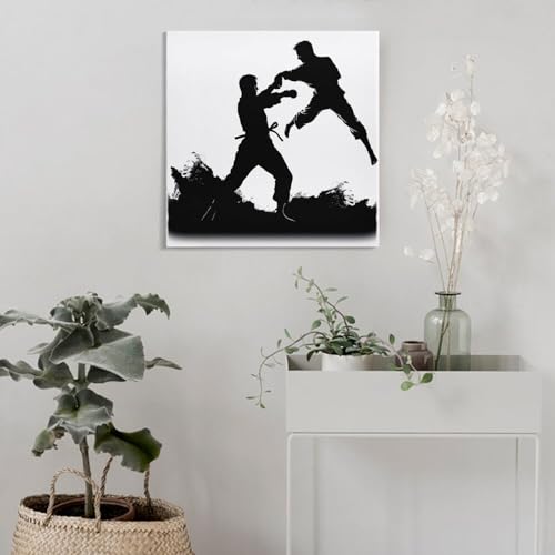 Toile impression kickboxing abstrait solution decoration murale pour habiller un mur blanc