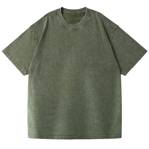 【oan】Pine vintage washing Short Sleeve T-Shirt Amazon.com: Men's Oversized T-Shirts Heavy Loose Fit Vintage