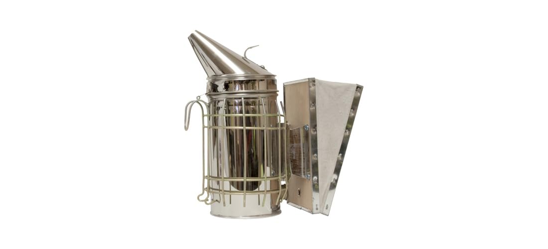 Harvest Lane Honey Standard Smoker, para el Apicultor de Patio, Fabricado con Fuelle de Cuero