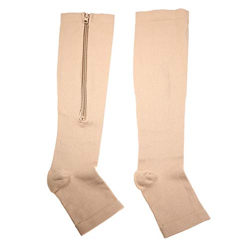 TMISHION Kompressionssocken, Strümpfe Kompression Sportsocken Reliefsocken für Männer und Frauen, Sport, Laufen, Leistung, Durchblutung, Schmerzen der Schienbeine und Beine (XXL-tono de piel) Cover