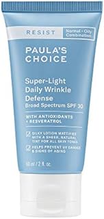 Paula's Choice RESIST Super-Light Daily Wrinkle Defense SPF 30 Matte Tinted Face Moisturizer, UVA & UVB Protection, Mineral Sunscreen for Oily Skin, Fragrance-Free & Paraben-Free, 2 Ounces
