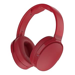 Skullcandy Hesh 3 Bluetooth draadloze over-ear hoofdtelefoon met microfoon, snellaadfunctie met 22 uur batterijduur, opvouwbaar, oorkussen, rood