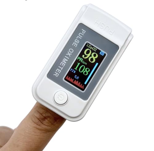 Curecheck premium oximeter (LK89) Fingertip Pulse Oximeter | Blood Oxygen Saturation Monitor Fingertip, SpO2 Fingertip Monitor | With Battery