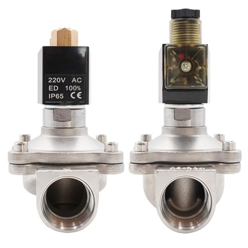 Électrovanne électrique normalement ouverte eau huile gaz 3,2 cm AC 220V inox 304 DN32 - 6