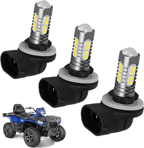 Kqiang 3Pcs LED Headlight Bulbs for Polaris Sportsman 6000K 4800LM 270W High Power Headlight Replacement for ACE HAWKEYE MAGNUM RANGER RZR