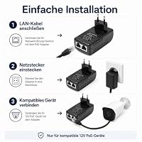 Powice PoE Injector 12V 2A, 24W Netzteil mit 2 RJ45 Ports – Ansicht 7