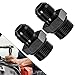 2Pcs 6AN Male to M16 x 1.5mm Male Swivel Flare Metric Fitting Adapter, Black Straight Hard Aluminum Hex Anodized Connector, Automotive Accessories Suitable for Vehicle Fuel Oil Line Modification