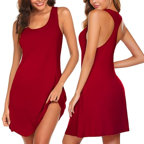 Image of Avidlove Sleepwear for Women Tank Nightgown Chemise Racerback Sleeveless Sleep Dress
