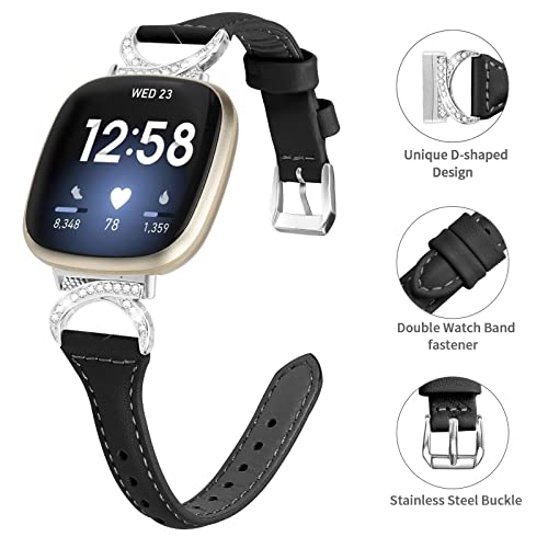 Gimuk Leather Strap Compatible with Fitbit Versa 4/Sense 2 - Image 4